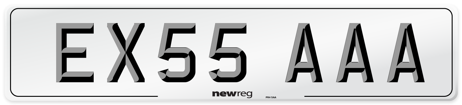 EX55 AAA Number Plate from New Reg